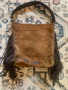 Juan Antonio fringe studded strap distressed bag please read description